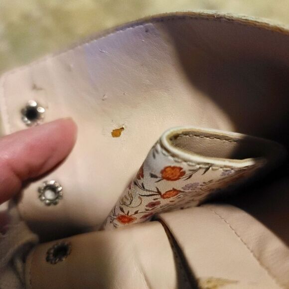 Schutz Andrea Floral & Studs Lace Up combat boots Size 10 - Picture 9 of 9